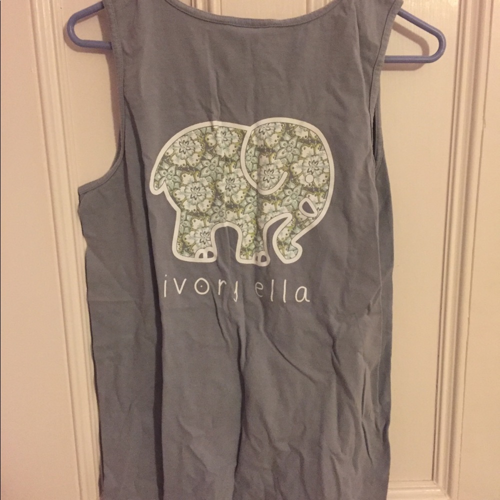 Grey ivory Ella tank top 🐘